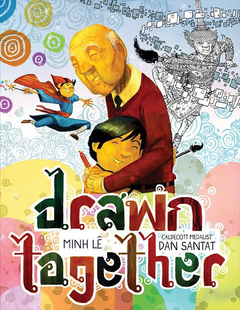 Illustrated book cover featuring an older person hugging a small child.